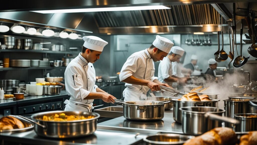 crea una imagen de una cocina industrial